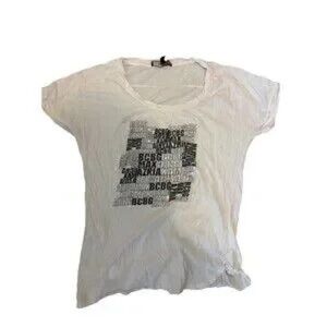 White Graphic Tee with Black Print